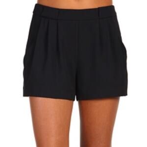 BCBGMAXAZRIA Burke Pleated Shorts Size 10 Black High Rise Tailored Minimalist